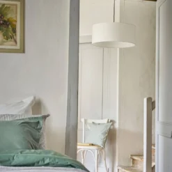 Abat-jour pour suspension tissu blanc 60 cm Robine