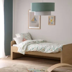 Abat-jour pour suspension tissu blanc et vert 60 cm Rym