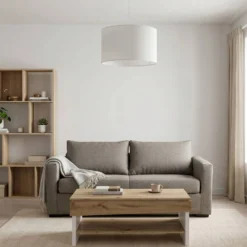Abat-jour pour suspension tissu blanc 40 cm Rania