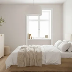 Abat-jour pour suspension tissu blanc 40 cm Rania