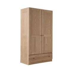 Armoire bois massif 2 portes 1 tiroir Iris