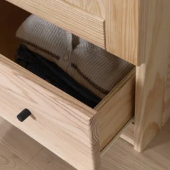 Armoire bois massif 2 portes 1 tiroir Iris