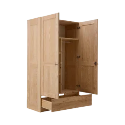 Armoire bois massif 2 portes 1 tiroir Iris