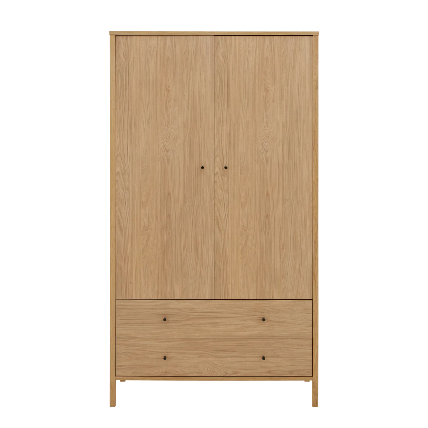 Armoire décor bois 2 portes 2 tiroirs Simon