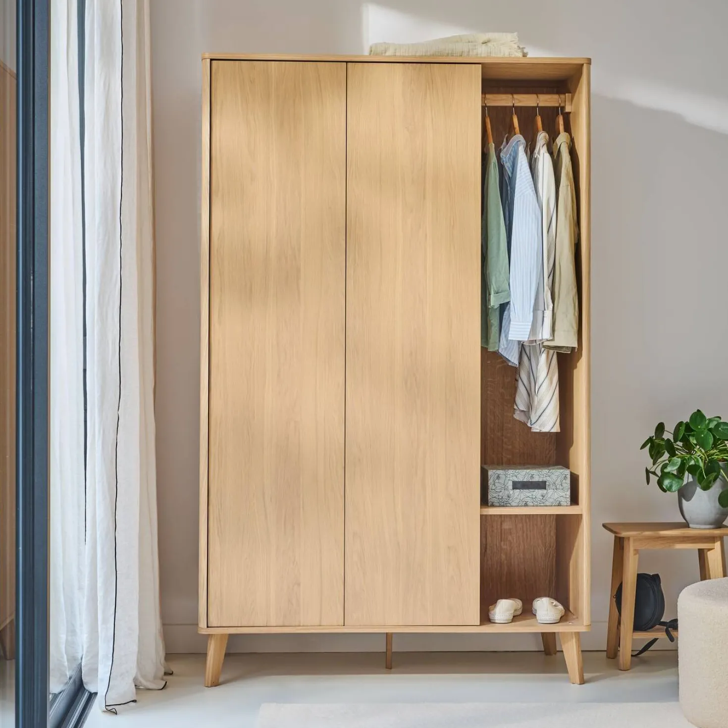 Armoire 2 portes bois Atia