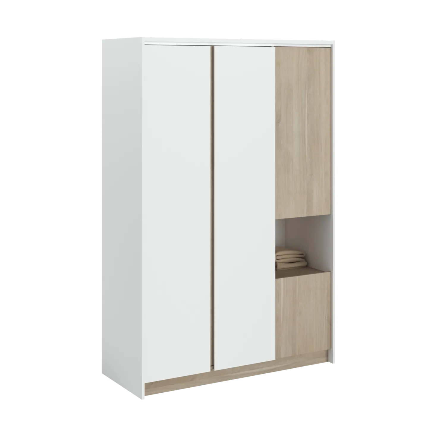 Armoire 4 portes décor bois Palerme
