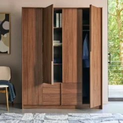 Armoire 4 portes 2 tiroirs Paku