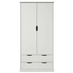 Armoire 2 portes 2 tirois bois Théa