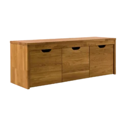 Banc bois massif 3 cubes de rangement Cyriel