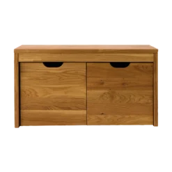 Banc bois massif 2 cubes de rangement Cyriel