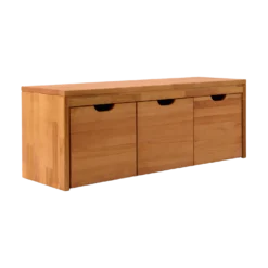 Banc bois massif 3 cubes de rangement Cyriel