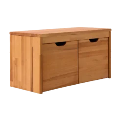 Banc bois massif 2 cubes de rangement Cyriel