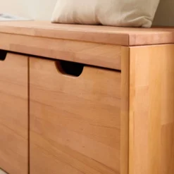 Banc bois massif 4 cubes de rangement Cyriel