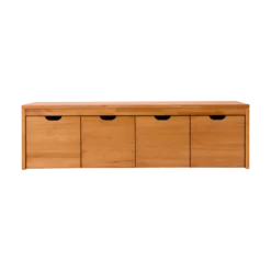 Banc bois massif 4 cubes de rangement Cyriel