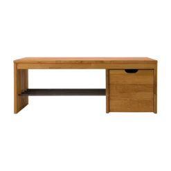 Banc à chaussures bois massif avec 1 cube de rangement Cyriel