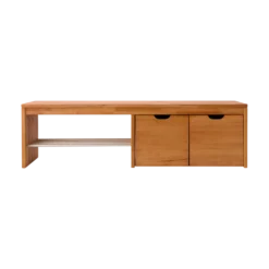 Banc à chaussures bois massif avec 2 cubes de rangement Cyriel