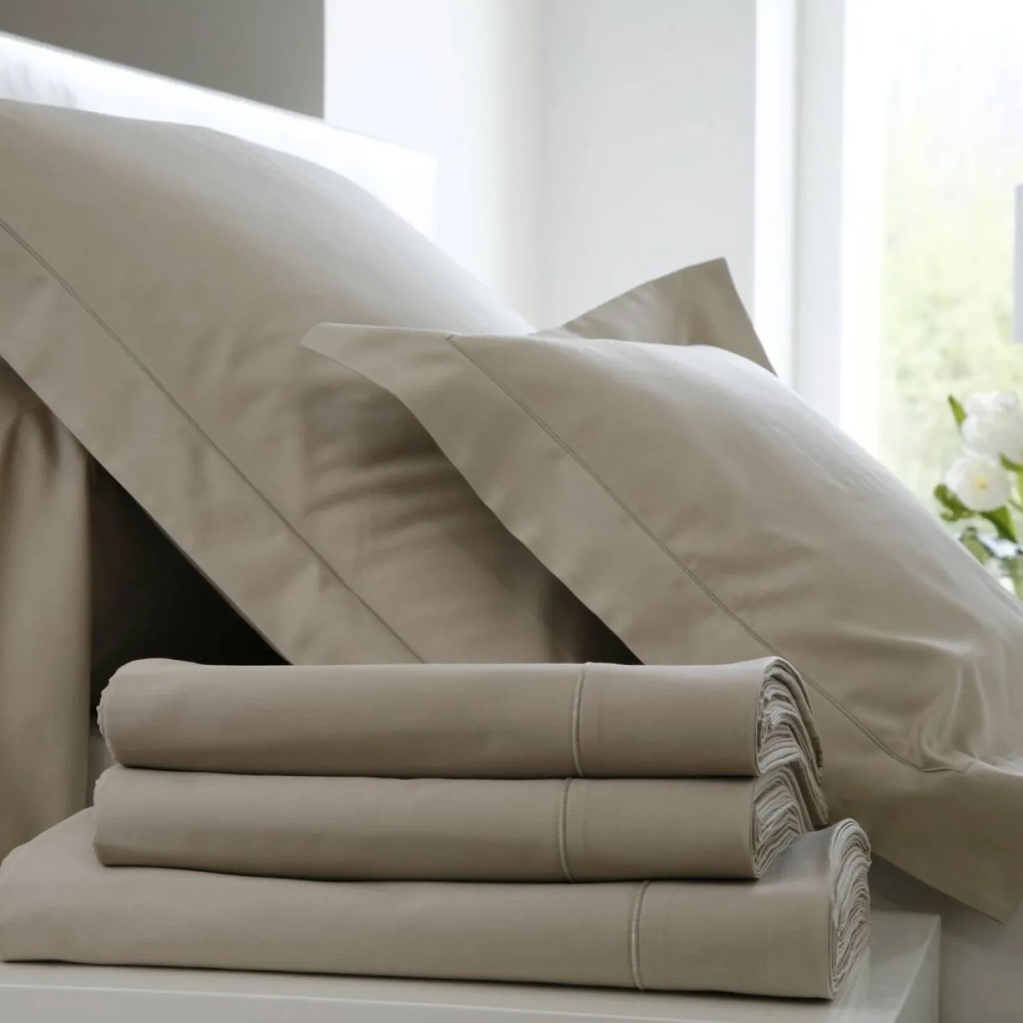 BLANC DES VOSGES Drap housse Satin
