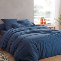 BLANC DES VOSGES Housse de couette percale lavée Bohème