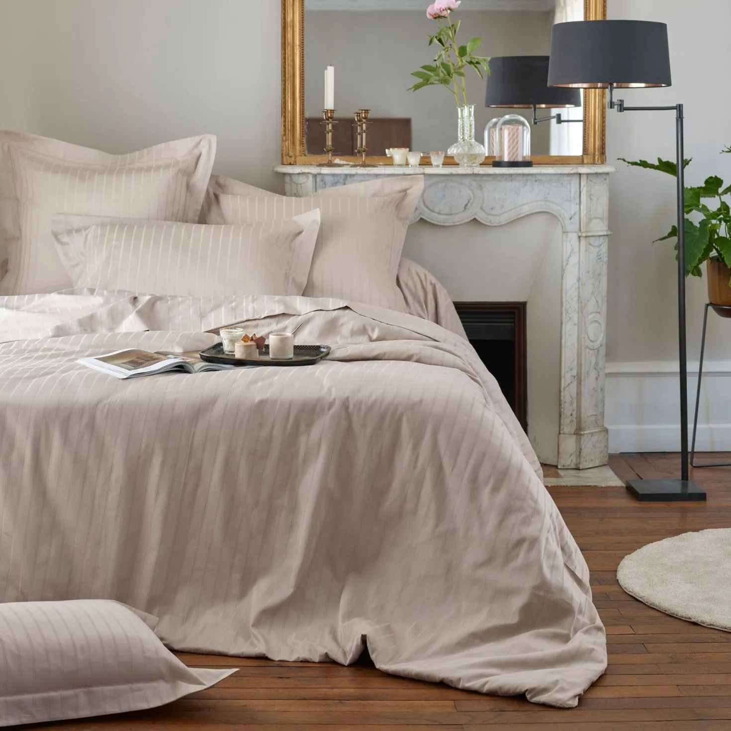 BLANC DES VOSGES Housse de couette satin Divine
