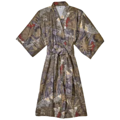 BLANC DES VOSGES Kimono satin de coton Jardins de Babylone