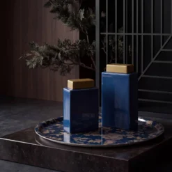 Boîte céramique déco bleu 24 cm Sirine