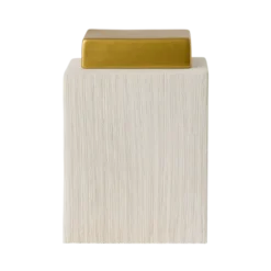 Boîte céramique déco brossé crème 24 cm Sirine