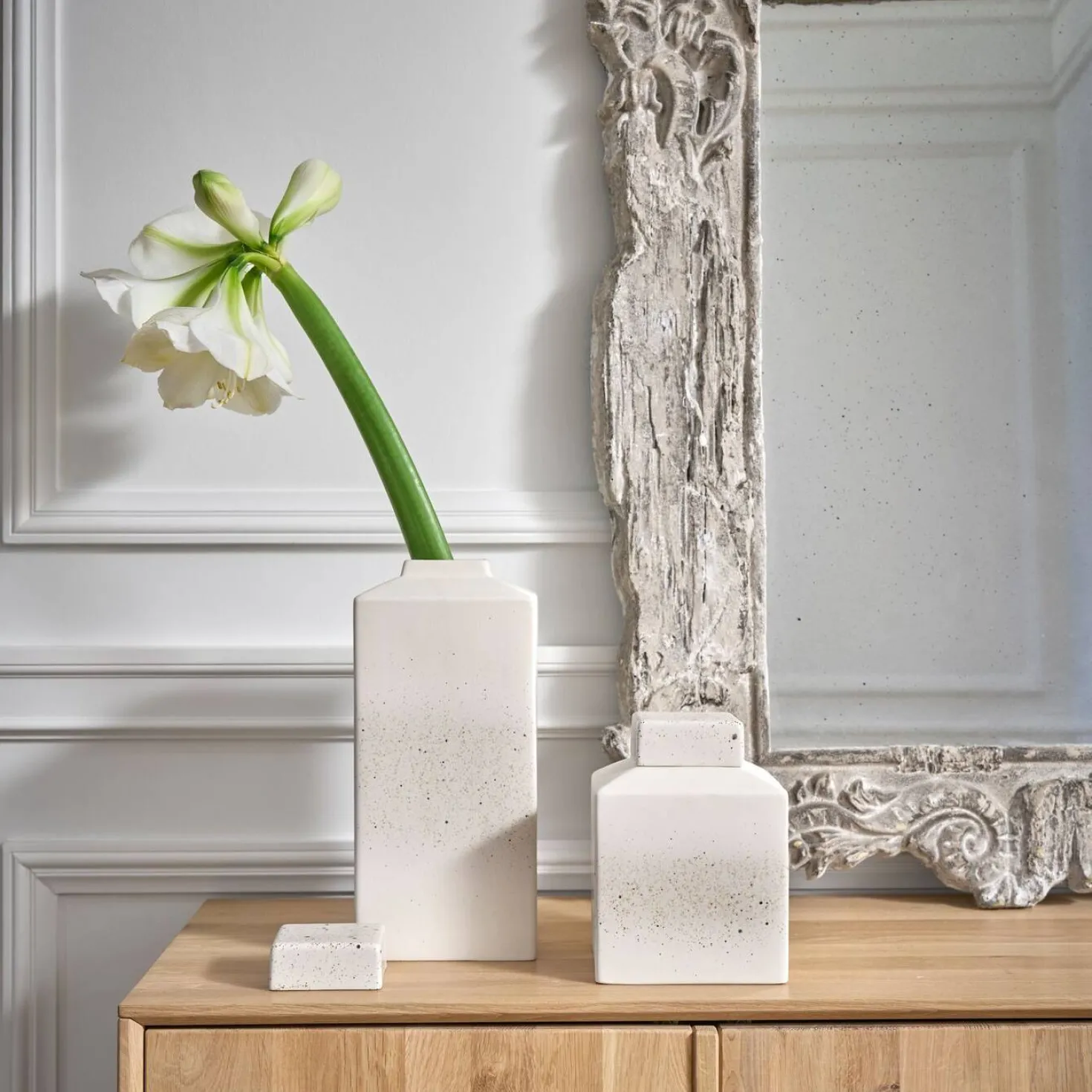 Boîte céramique déco moucheté 20 cm Sélène
