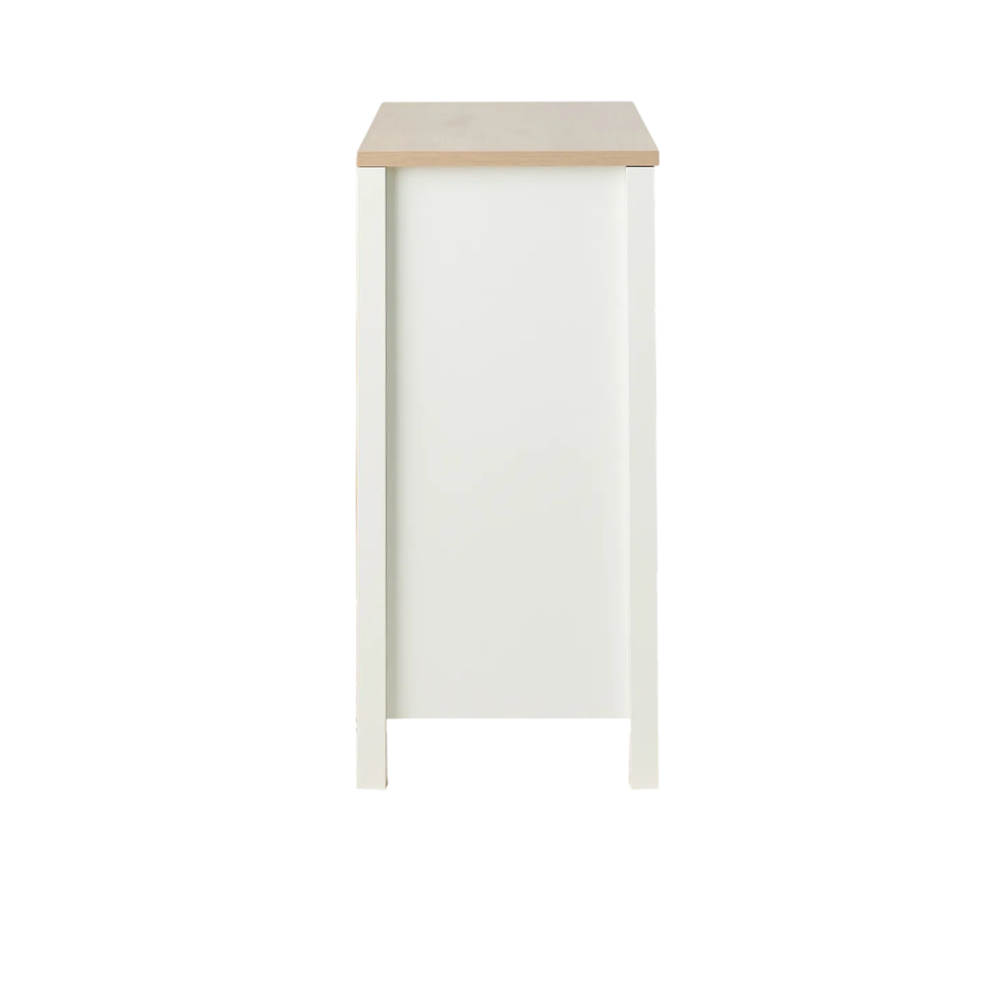 Buffet bas blanc et décor bois 1 porte 1 tiroir 94,5 cm Pivoine