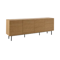 Buffet bois et pieds métal 4 portes 210 cm Alex