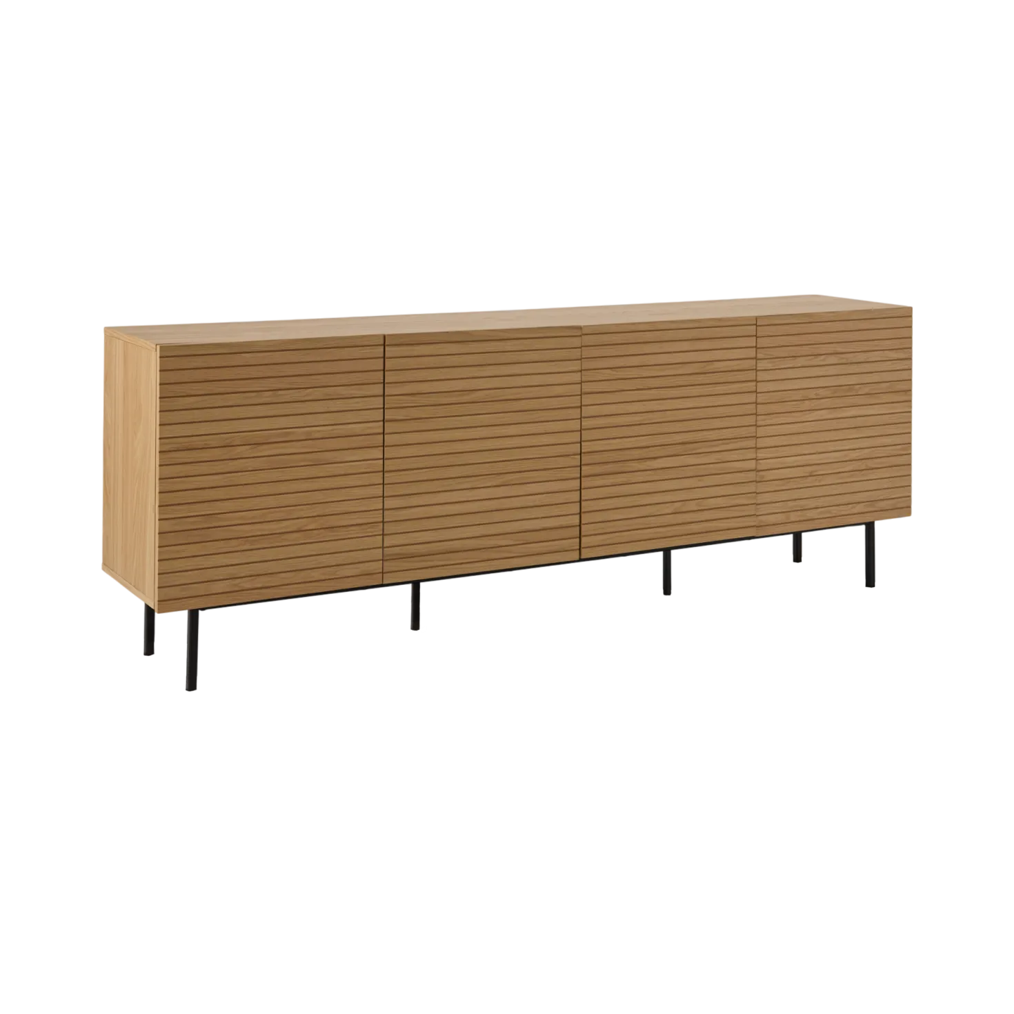 Buffet bois et pieds métal 4 portes 210 cm Alex