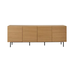 Buffet bois et pieds métal 4 portes 210 cm Alex