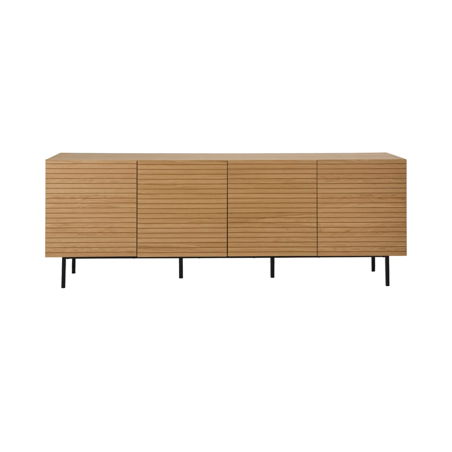 Buffet bois et pieds métal 4 portes 210 cm Alex