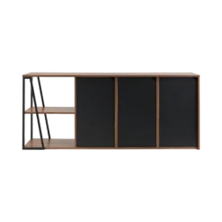 Buffet bois foncé et noir 192 cm Albi