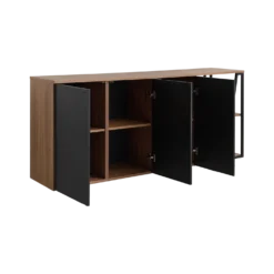 Buffet bois foncé et noir 192 cm Albi