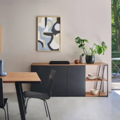 Buffet bois foncé et noir 192 cm Albi