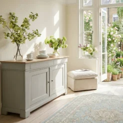 Buffet bois massif 2 portes 3 tiroirs 160 cm Embellie