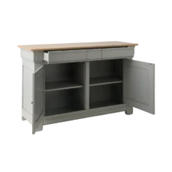 Buffet bois massif 2 portes 3 tiroirs 160 cm Embellie