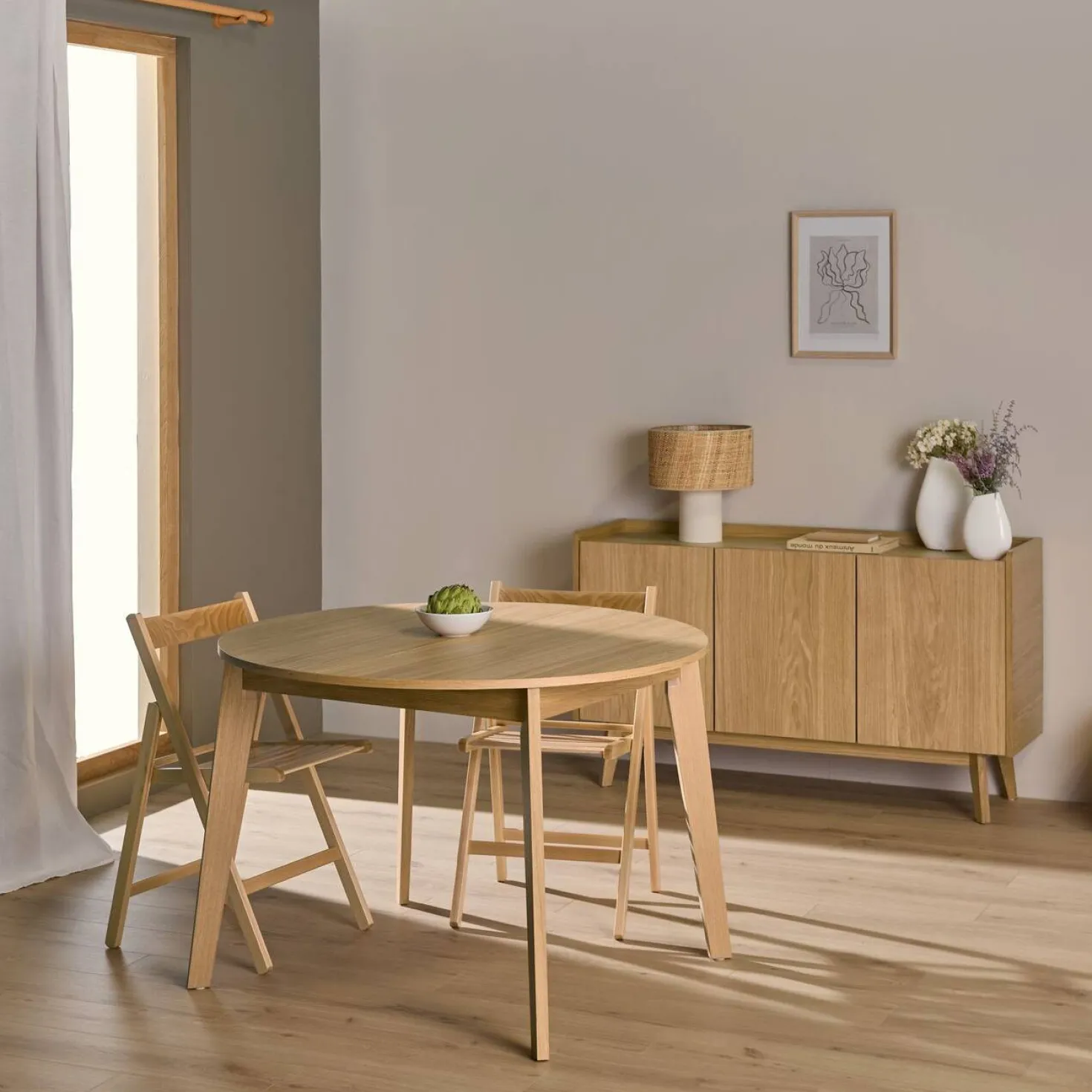 Buffet bois 3 portes 135 cm Agatha