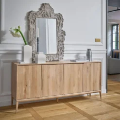 Buffet chêne massif 4 portes 178 cm Charles