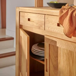 Buffet chêne massif 4 portes 4 tiroirs 182 cm Luminescence