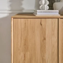 Buffet chêne massif 4 portes 3 tiroirs 221 cm Charles