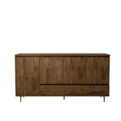 Buffet décor bois 4 portes 1 tiroir 180 cm Gustavo