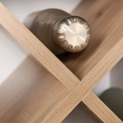 Buffet haut blanc et décor bois 1 porte Pivoine