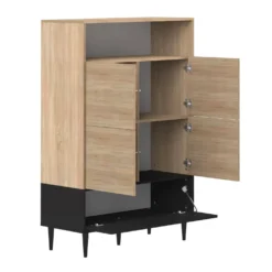 Buffet haut bois et noir Horizon