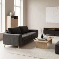 Buffet haut bois et noir Horizon