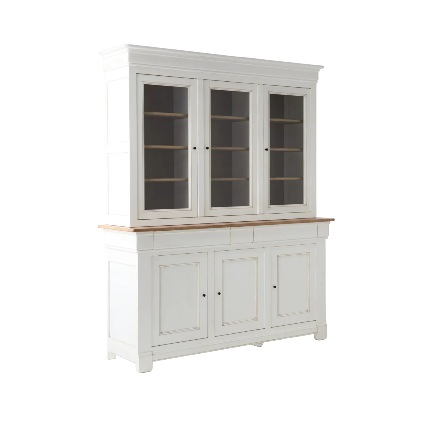 Buffet vaisselier bois massif 6 portes 3 tiroirs Embellie