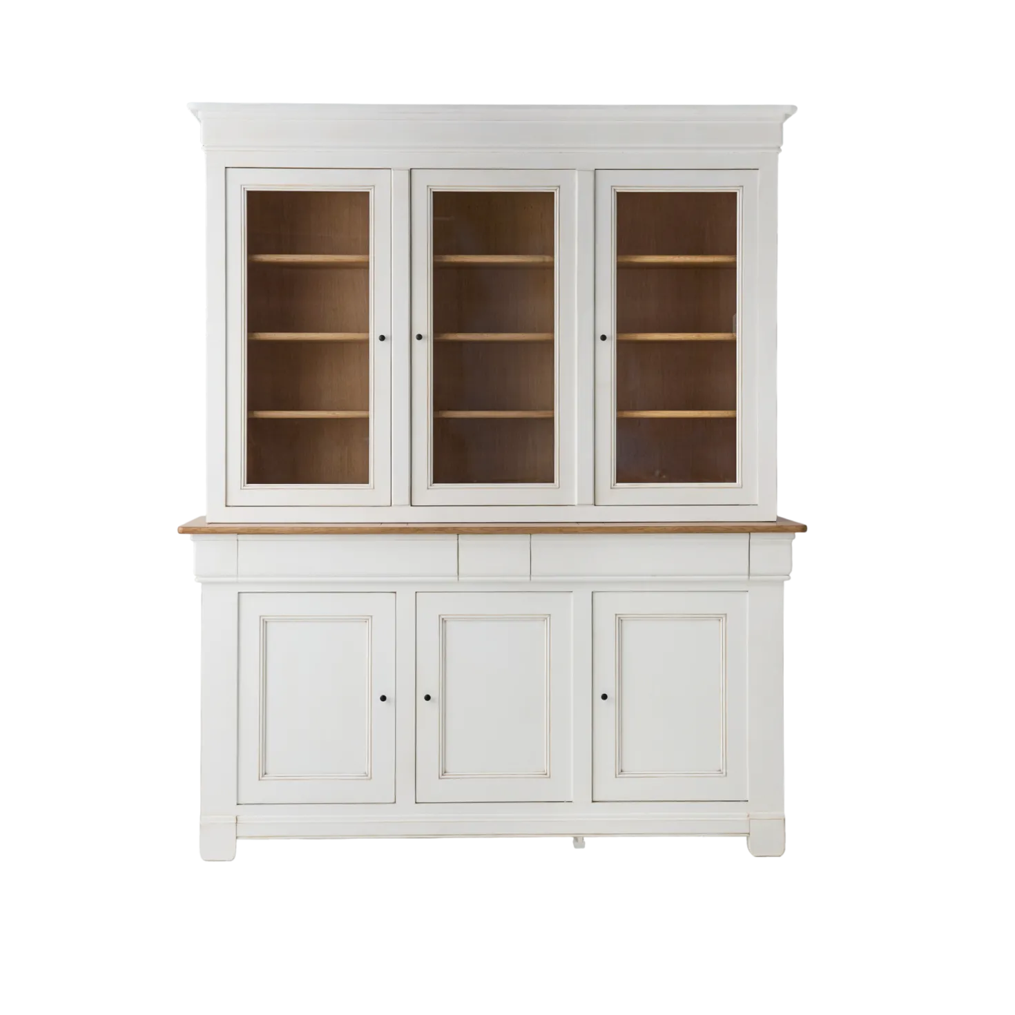 Buffet vaisselier bois massif 6 portes 3 tiroirs Embellie