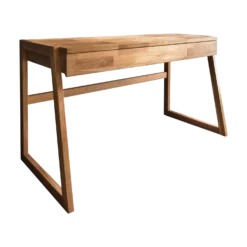 Bureau avec tablette en chêne massif Cyriel