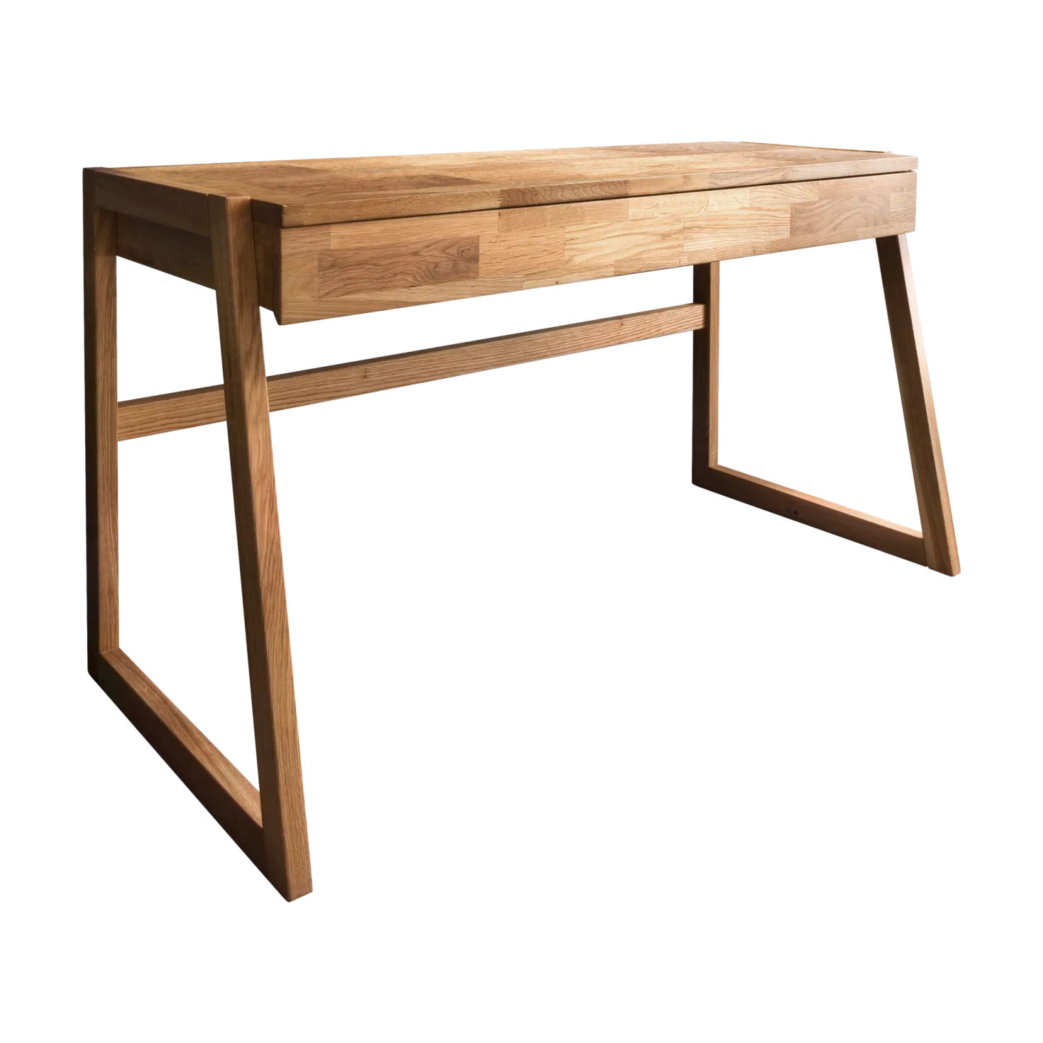 Bureau avec tablette en chêne massif Cyriel