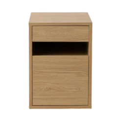 Caisson de bureau décor bois 1 tiroir 1 porte Simon